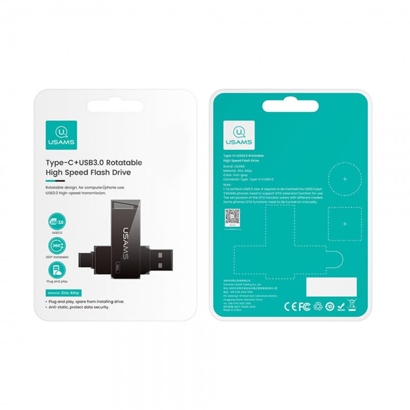 فلش مموری یوسمز مدل Typec-Usb3-High Speed-ZB202 ظرفیت 256 گیگابایت — تصویر ۵