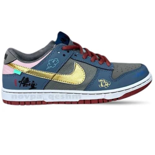 کفش کتونی نایک اس بی دانک لو بلک میت ووکنگ شائولین Nike sb dunk low black myth Wukong shaolin — تصویر ۶