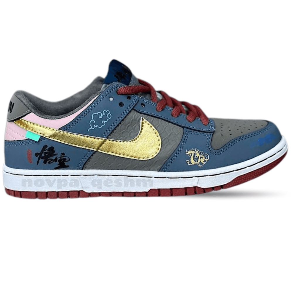 کفش کتونی نایک اس بی دانک لو بلک میت ووکنگ شائولین Nike sb dunk low black myth Wukong shaolin