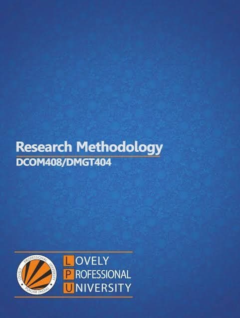 کتاب Research Methodology (DCOM408/DMGT404) نسخه انگلیسی PDF