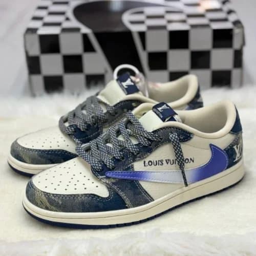 کفش کتونی زنانه و مردانه نایک ایر جردن وان لویی ویتون تراویس اسکات NIKE AIR JORDAN 1 LOUIS VUITTON X TRAVIS SCOTT — تصویر ۵