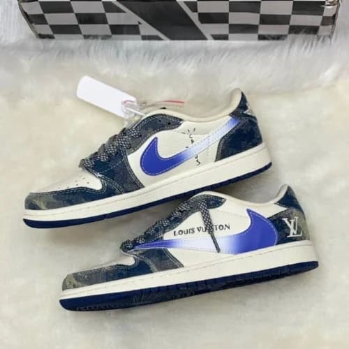کفش کتونی زنانه و مردانه نایک ایر جردن وان لویی ویتون تراویس اسکات NIKE AIR JORDAN 1 LOUIS VUITTON X TRAVIS SCOTT — تصویر ۶