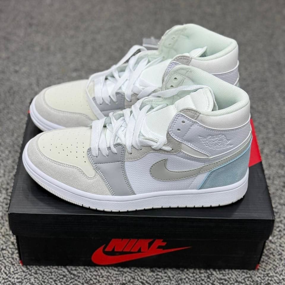 کفش کتونی نایک ایر جردن 1 پاریس ساقدار NIKE AIR JORDAN 1 PARIS MID GREY — تصویر ۲