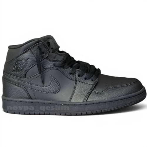 کفش کتونی نایک ایر جردن 1 ساقدار تمام مشکی “Nike Air Jordan 1 mid “Triple Black — تصویر ۵