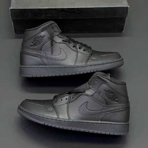 کفش کتونی نایک ایر جردن 1 ساقدار تمام مشکی “Nike Air Jordan 1 mid “Triple Black — تصویر ۶