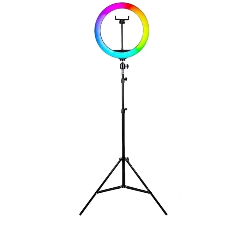 رینگ لایت RGB LED – MJ33 با پایه قابل تنظیم تا ۲ متر — تصویر ۲
