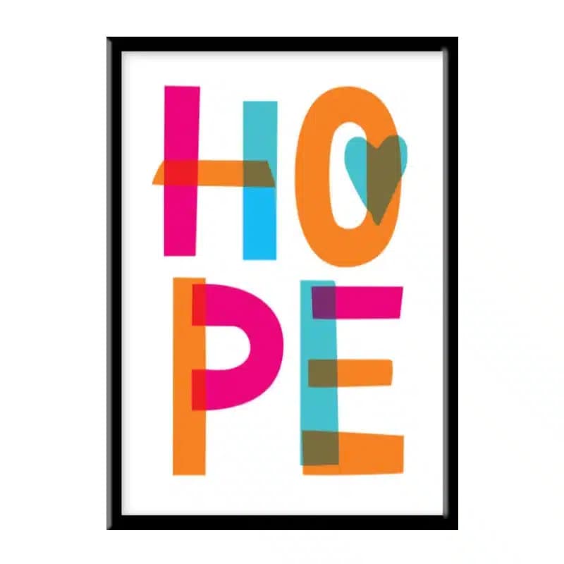تابلو دکوراتیو عکس نوشته طرح HOPE کد1441 — تصویر ۳