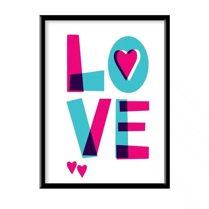 تابلو دکوراتیو عکس نوشته طرح LOVE کد1451 — تصویر ۳