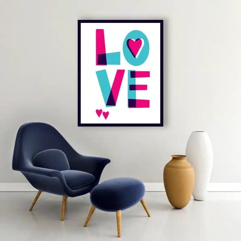تابلو دکوراتیو عکس نوشته طرح LOVE کد1451
