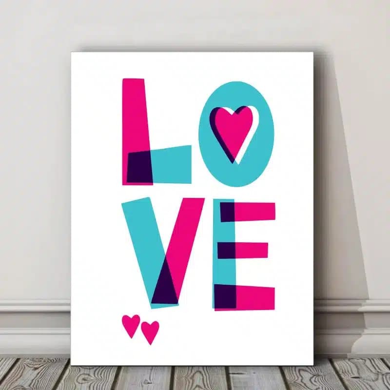 تابلو دکوراتیو عکس نوشته طرح LOVE کد1451 — تصویر ۲