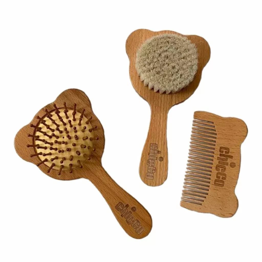 شانه برس چوبی طرح خرسی چیکو Chicco