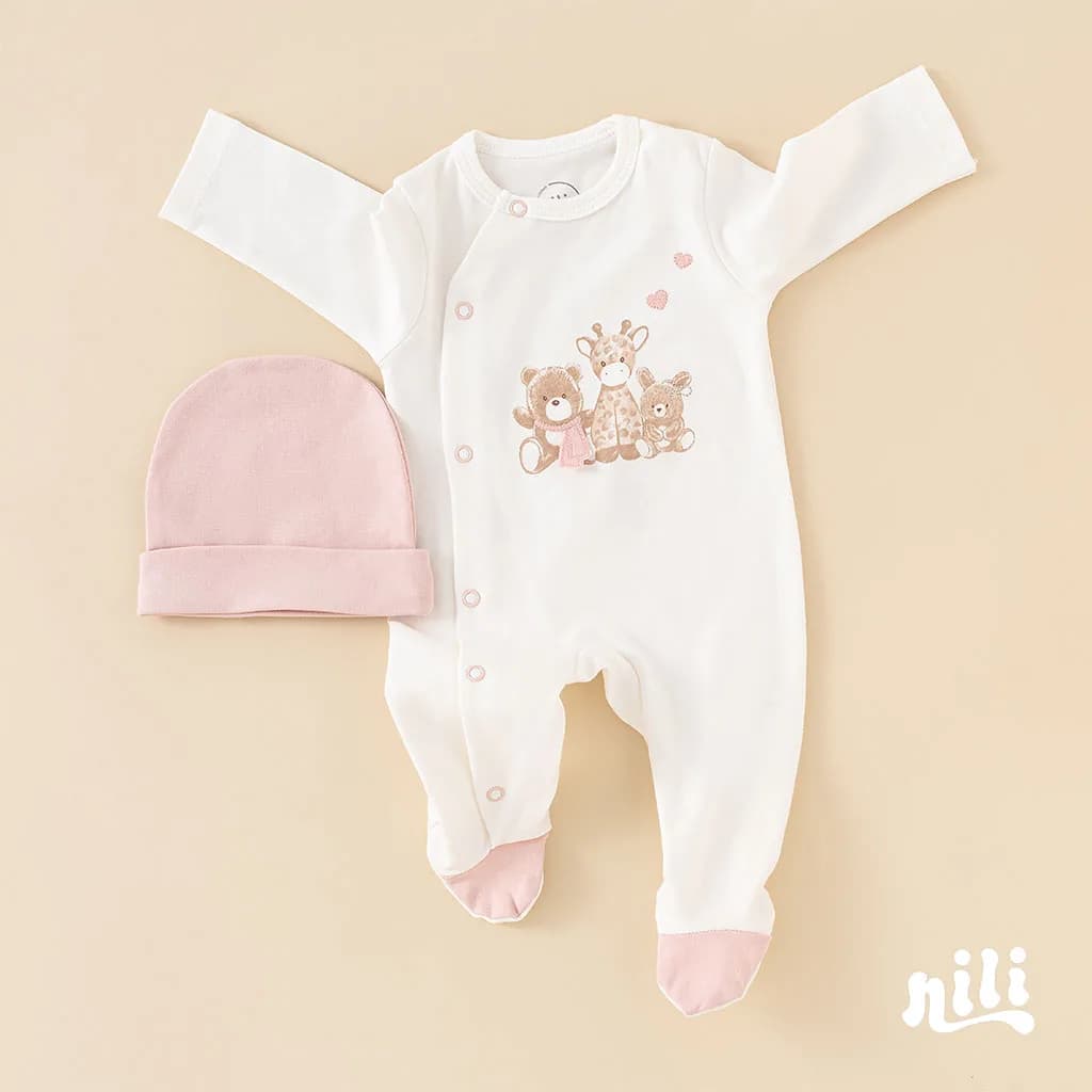 ست جعبه ای 13تکه طرح خرس خرگوش پنبه ای نیلی Nili — تصویر ۴