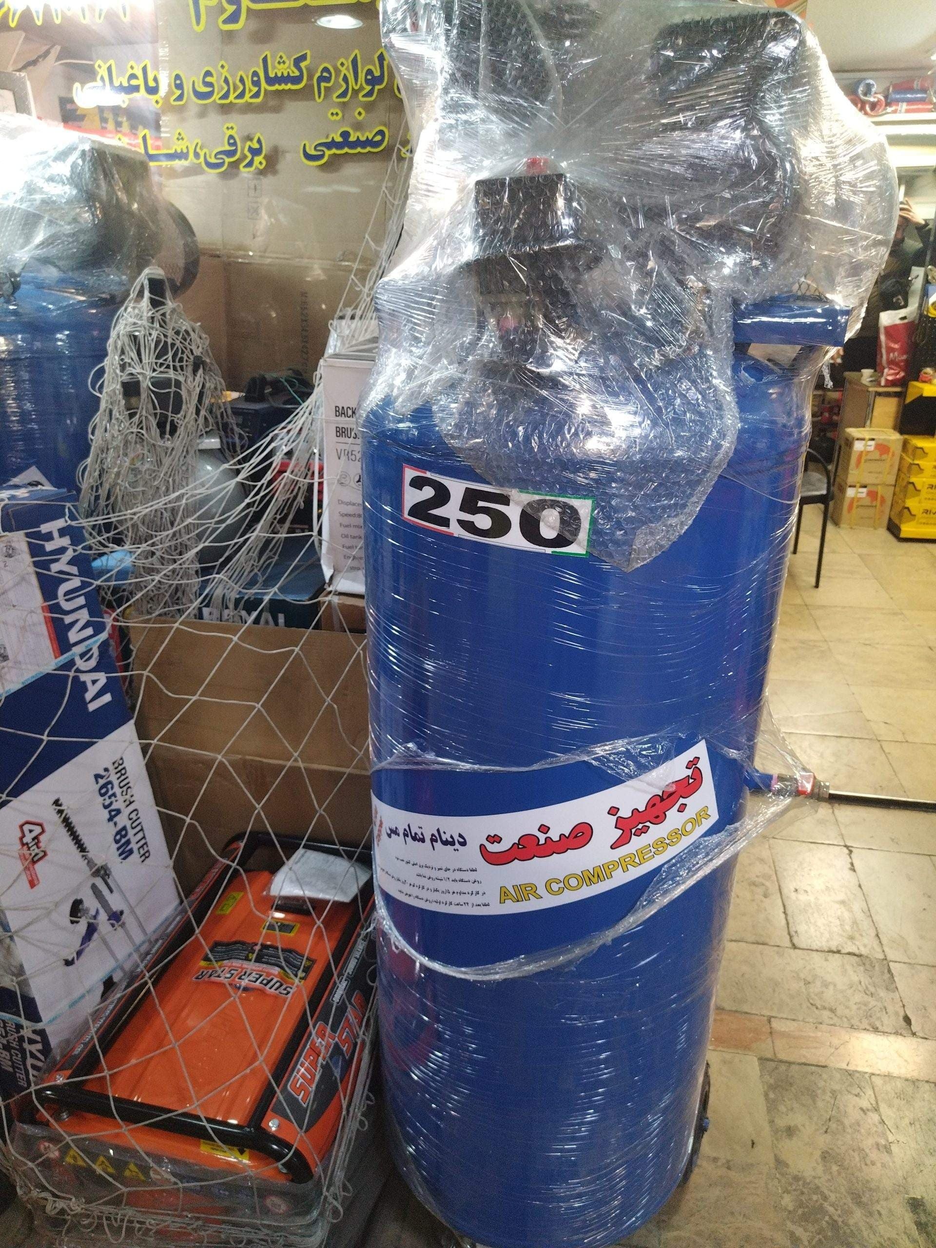کمپرسور باد 250 لیتری تجهیز صنعت با دینام تمام مس