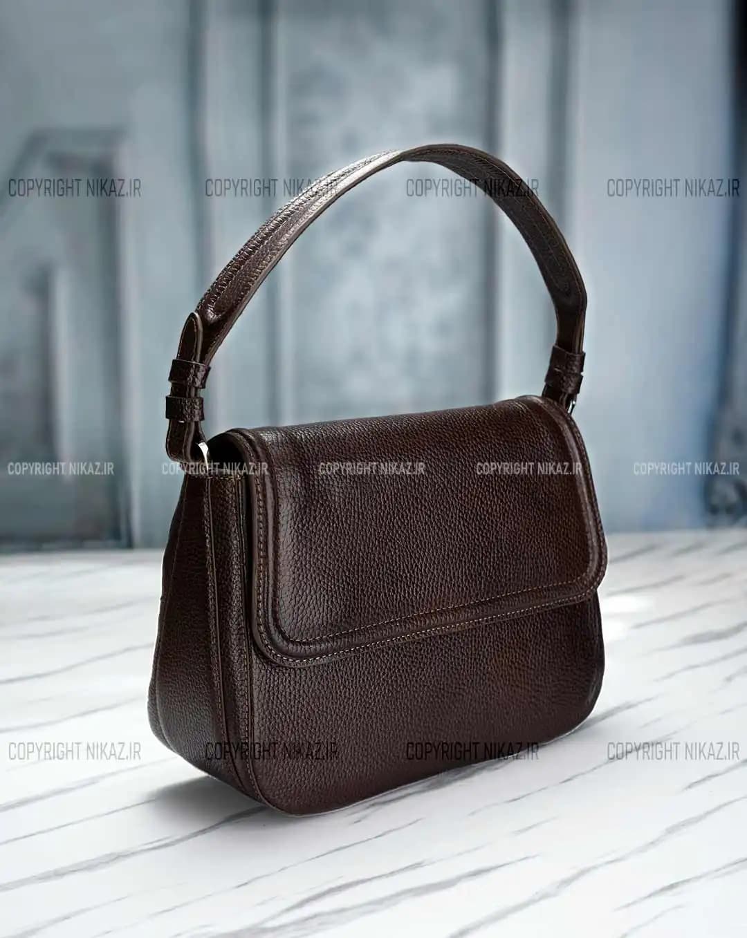 کیف دوشی زنانه چرم طبیعی مدل آترینا کد 2662 — تصویر ۲