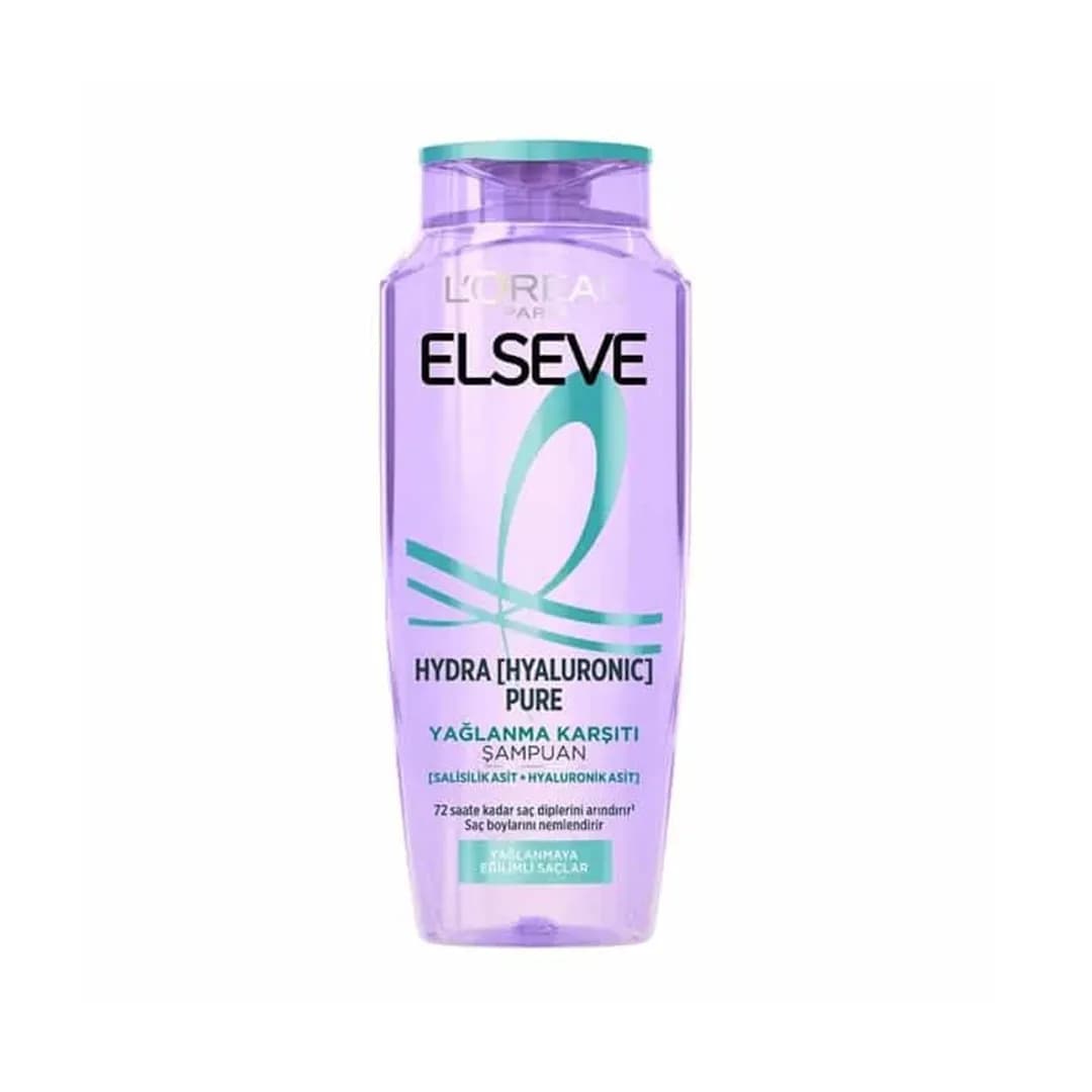 شامپو لورال بنفش برای موهای چرب و نازک مدل Hydra Hyaluronic Pure حجم 300 میل