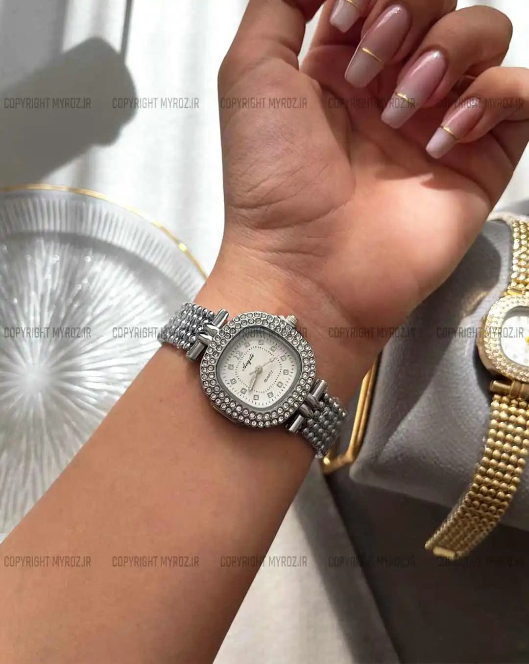 ساعت مچی زنانه AOGILI مدل نگینی کد 2627 — تصویر ۲