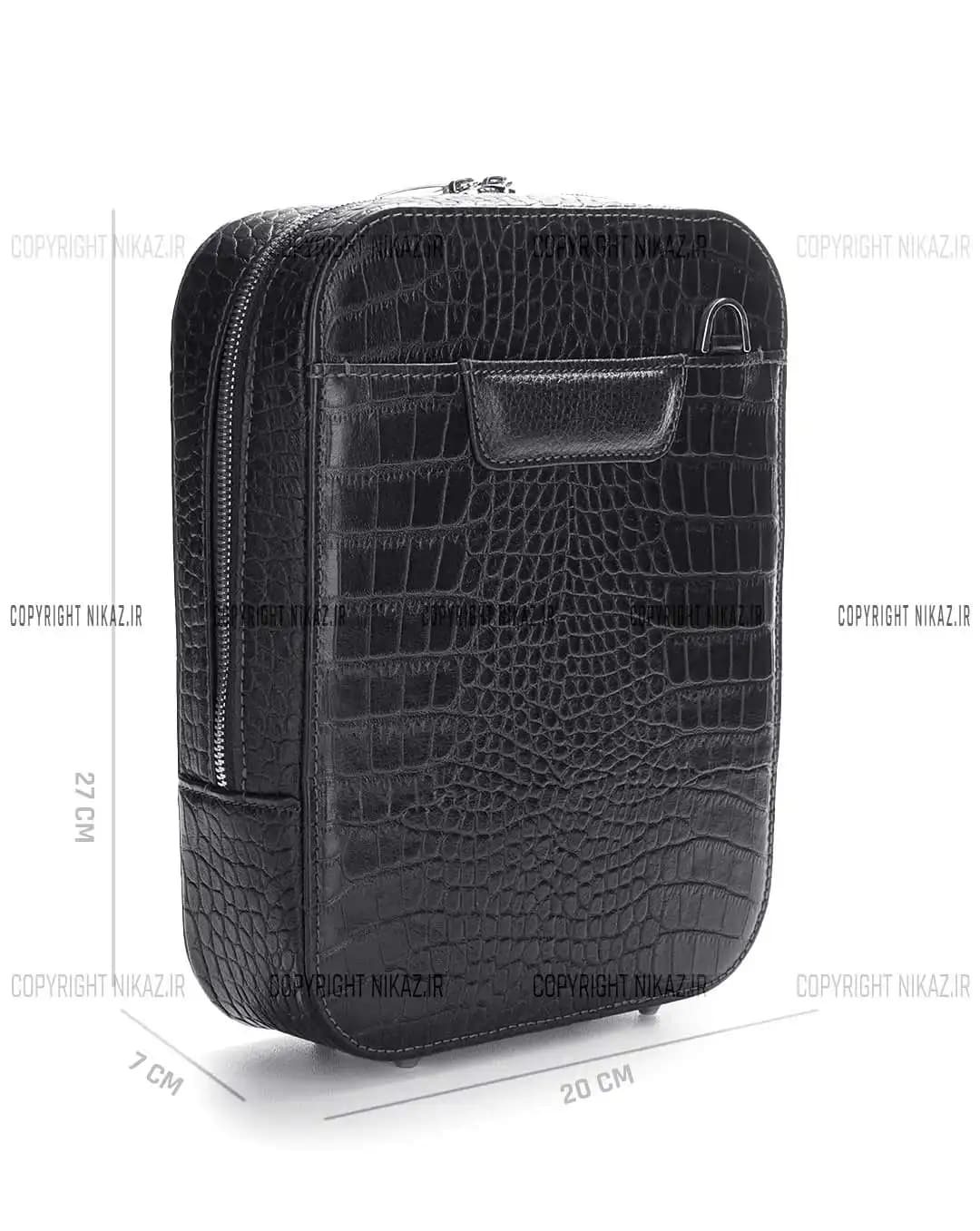 کیف دوشی مردانه چرم طبیعی مدل هومان کد 2601 — تصویر ۳
