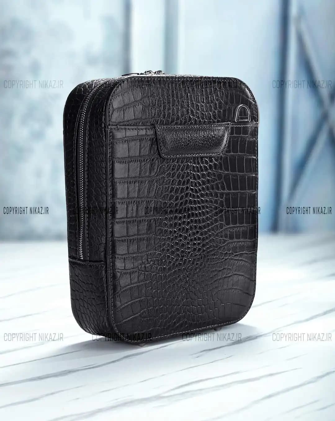 کیف دوشی مردانه چرم طبیعی مدل هومان کد 2601 — تصویر ۲