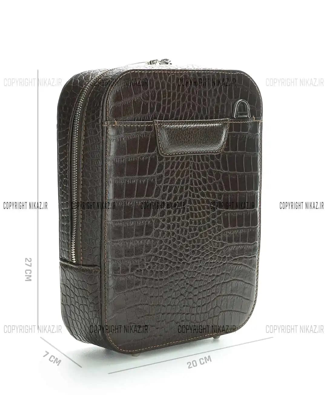 کیف دوشی مردانه چرم طبیعی مدل هومان کد 2599 — تصویر ۳