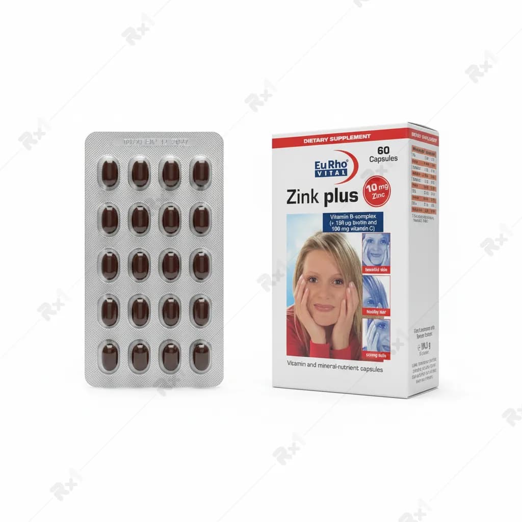 زینک پلاس یوروویتال 10 میلی گرم بسته 60 عددی