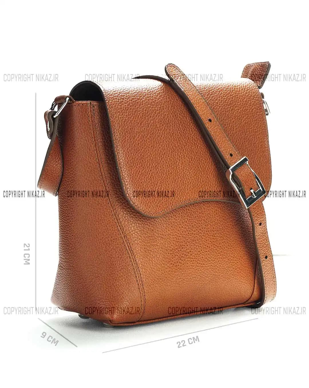 کیف دوشی زنانه چرم طبیعی مدل نوشا کد 2577 — تصویر ۳