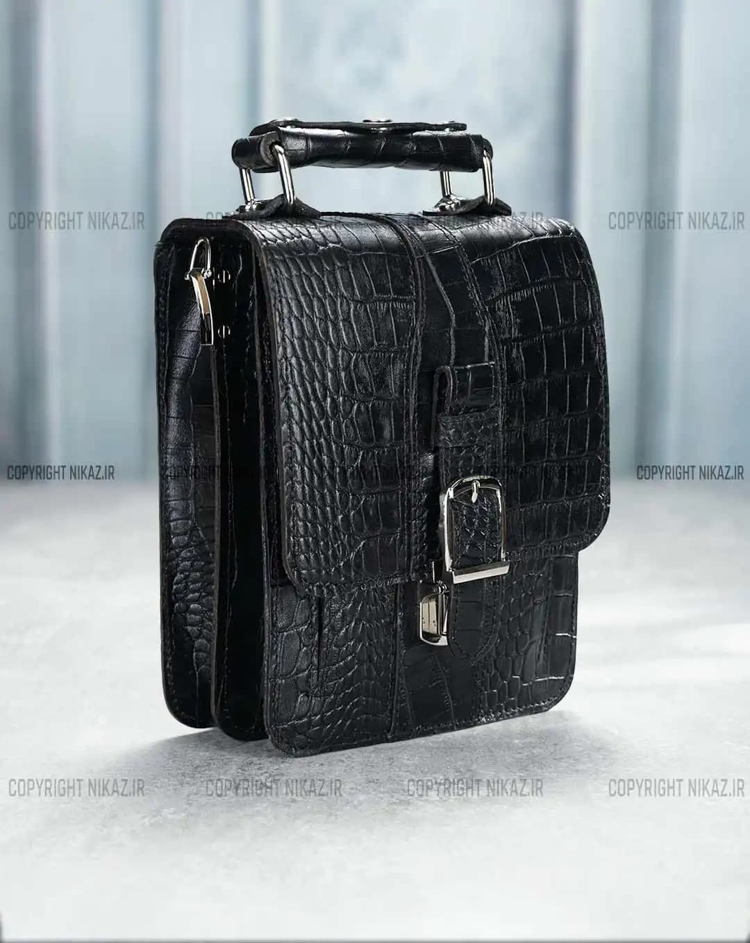 کیف دوشی مردانه چرم طبیعی مدل هیوا کد 2570 — تصویر ۲