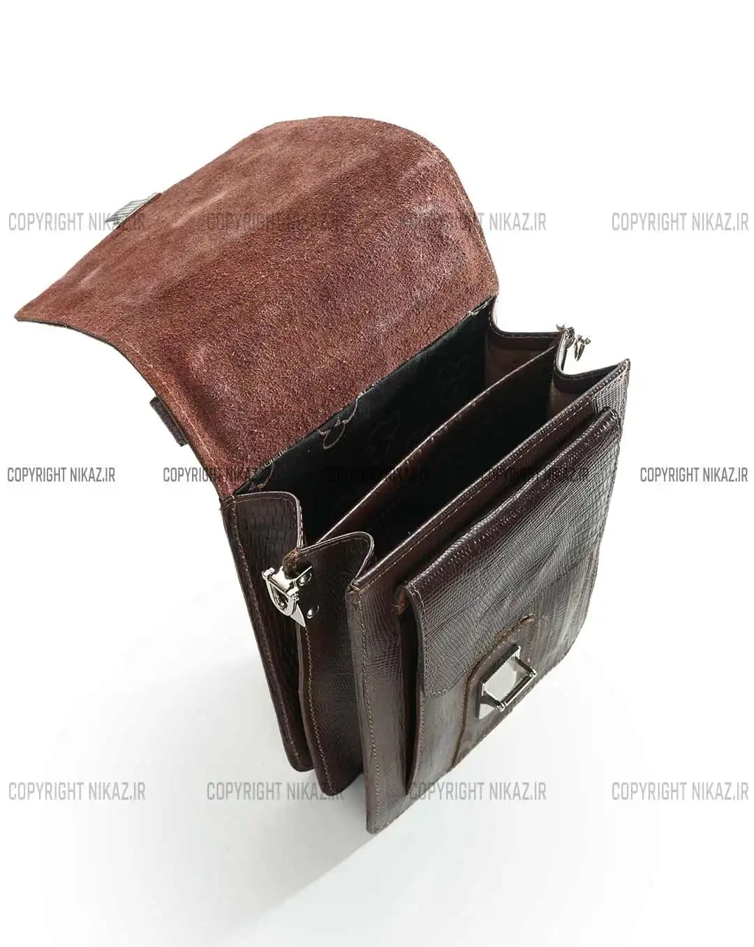 کیف دوشی مردانه چرم طبیعی مدل هیوا کد 2569 — تصویر ۵