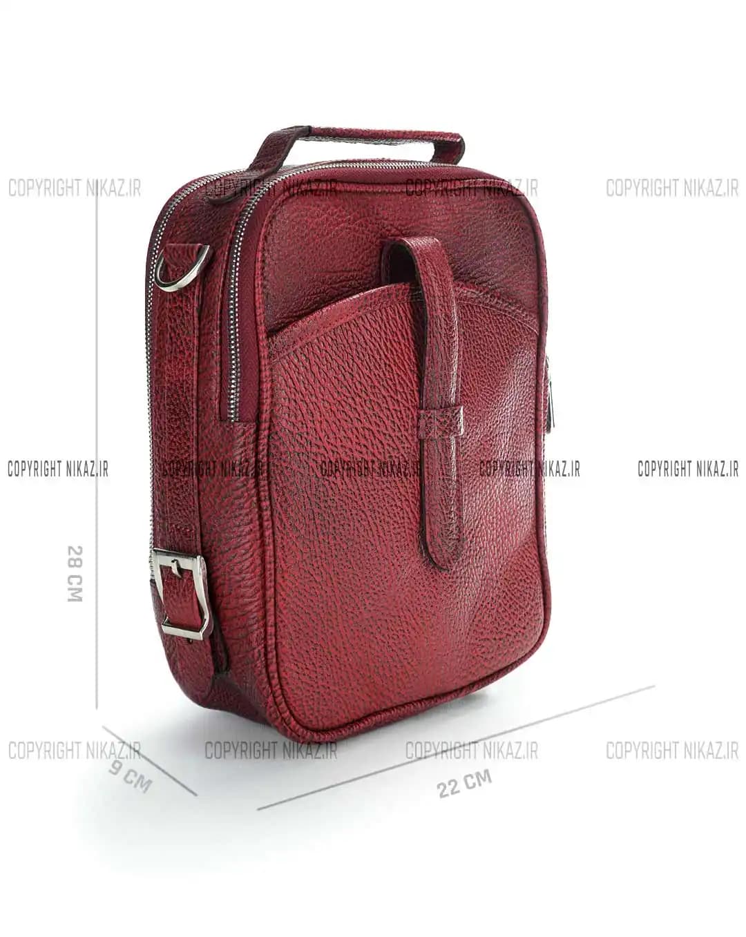 کیف دوشی مردانه چرم طبیعی مدل سانا کد 2567 — تصویر ۳