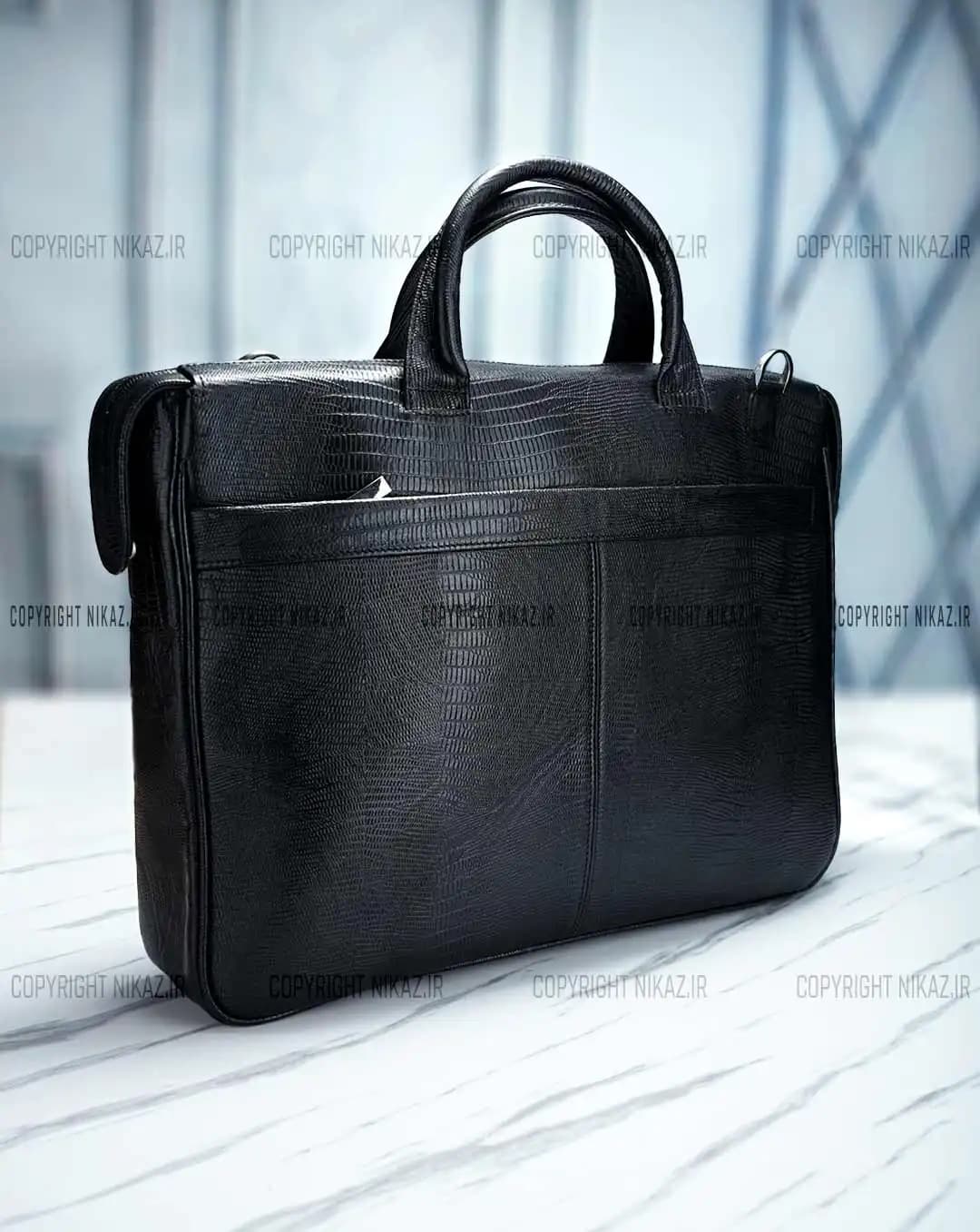 کیف اداری مردانه چرم طبیعی مدل سینا کد 2563 — تصویر ۲