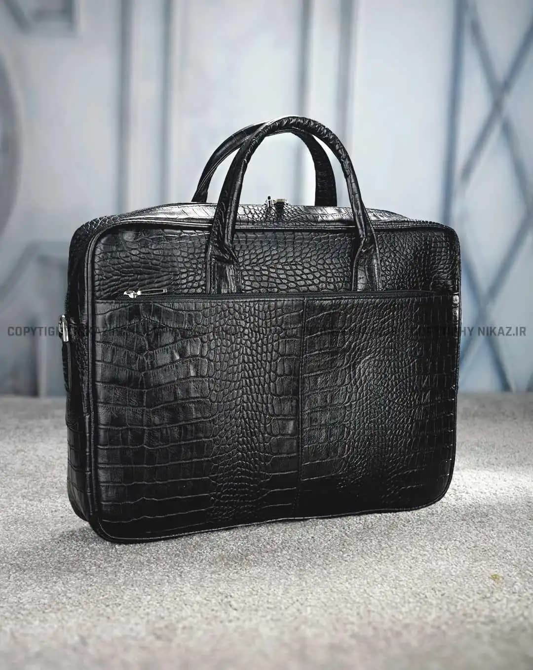 کیف اداری مردانه چرم طبیعی مدل سهند کد 2556 — تصویر ۲