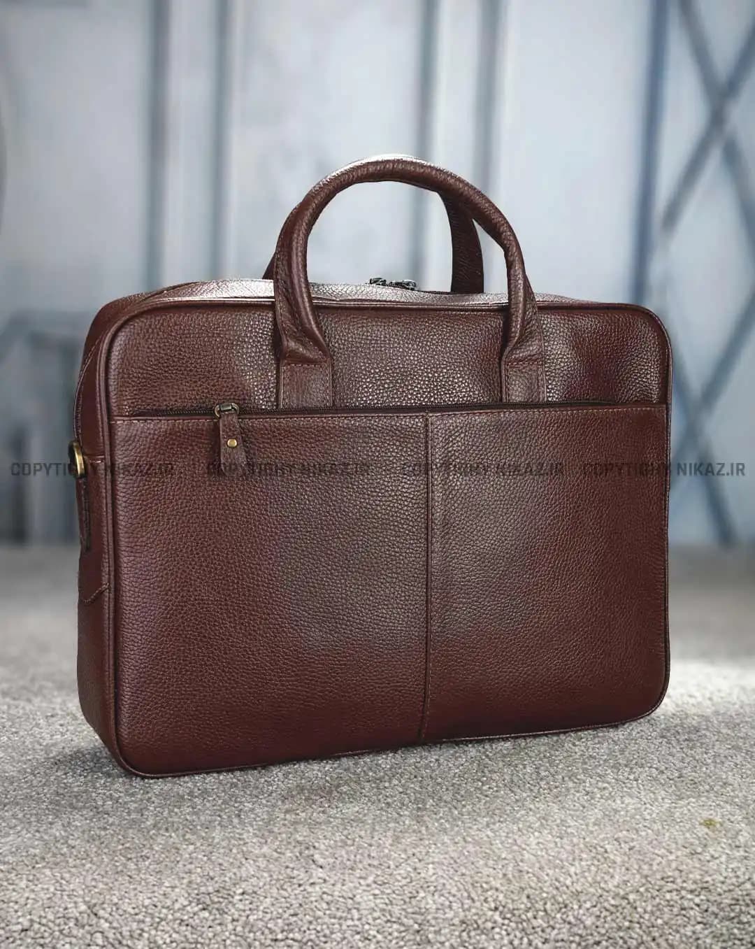 کیف اداری مردانه چرم طبیعی مدل سهند کد 2555 — تصویر ۲