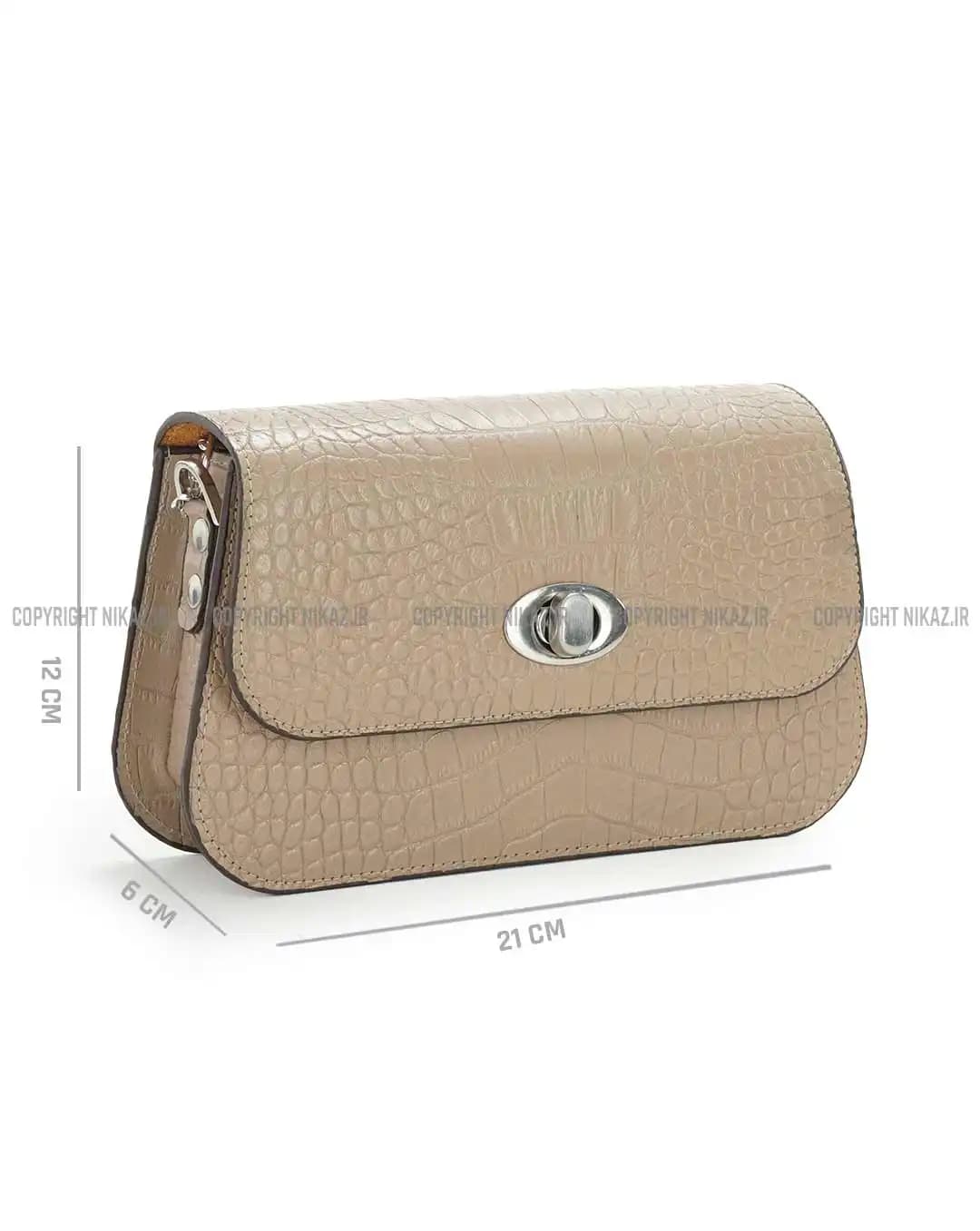 کیف دوشی زنانه چرم طبیعی مدل لیان کد 2528 — تصویر ۳