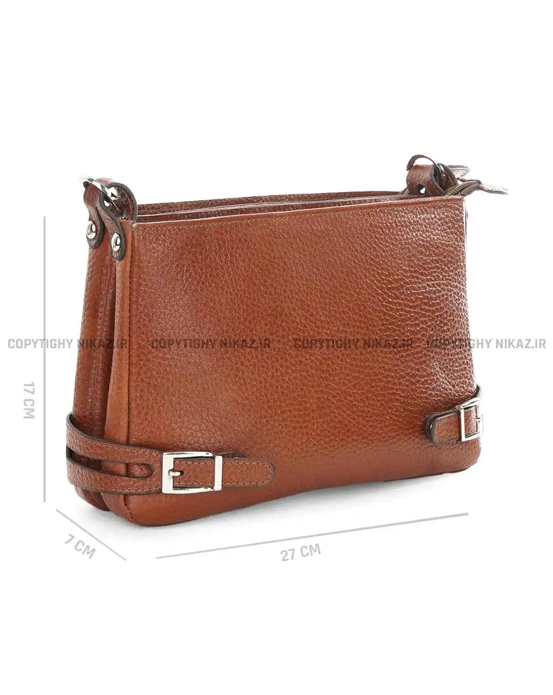 کیف دوشی زنانه چرم طبیعی مدل افرا کد 2517 — تصویر ۳