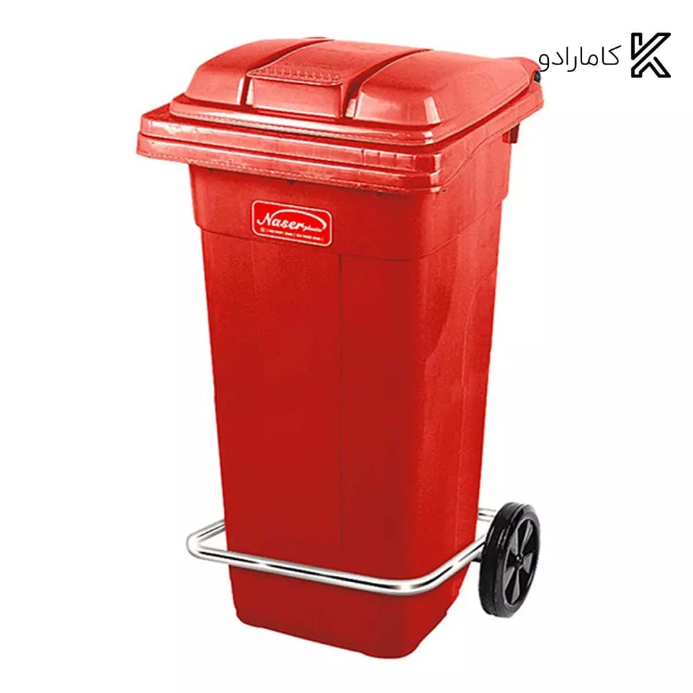 سطل زباله پدالی چرخدار ناصر پلاستیک کد 5105 — تصویر ۲