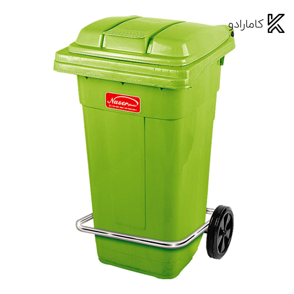 سطل زباله پدالی چرخدار ناصر پلاستیک کد 5105