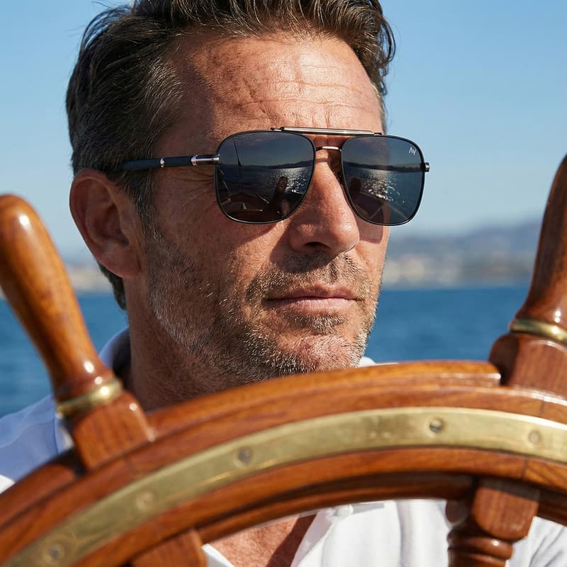 عینک آفتابی خلبانی (Aviator) مردانه آلبرت وگ مدل 6320C84P101 Polarized Avantgarde Visionary — تصویر ۶