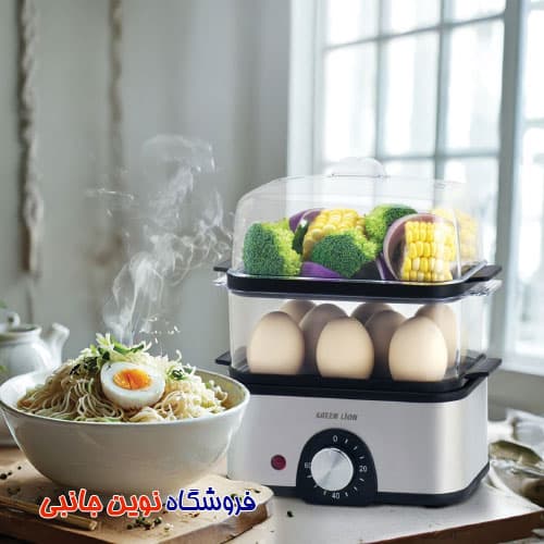 تخم مرغ پز و بخار پز سبزیجات سه طبقه گرین لاین مدل 3-Tier Egg Cooker ا Green Lion 3-Tier Egg Cooker Vegetable Steamer (تک/عمده) — تصویر ۷