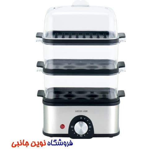 تخم مرغ پز و بخار پز سبزیجات سه طبقه گرین لاین مدل 3-Tier Egg Cooker ا Green Lion 3-Tier Egg Cooker Vegetable Steamer (تک/عمده) — تصویر ۲