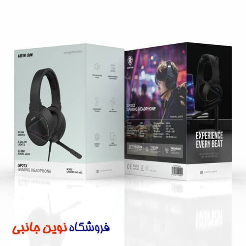 هدفون گیمینگ گرین لاین مدل GP27X Gaming ا Green Lion GP27X Gaming Headphone with Noise Canceling Microphone (تک/عمده) — تصویر ۲