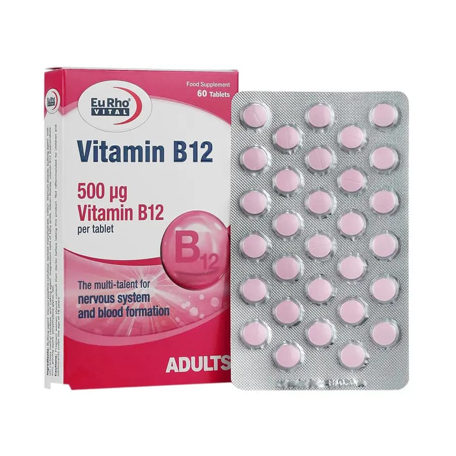 قرص ویتامین ب۱۲ یوروویتال 60 عددی | Eurho Vital Vitamin B12 60 Tablets