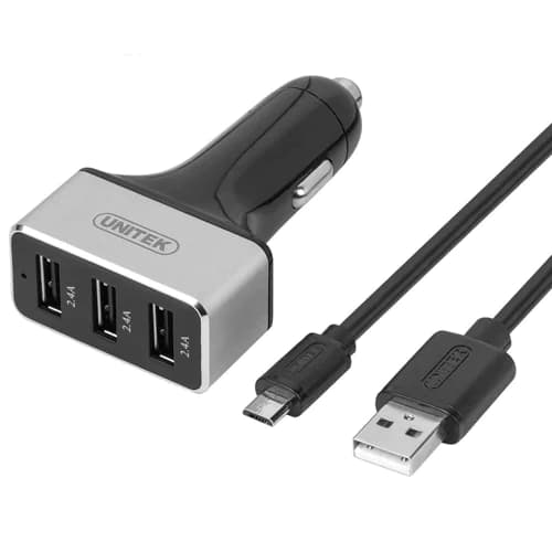 شارژر فندکی 3 پورت یونیتک مدل Y-P539C کد 1894 — تصویر ۲
