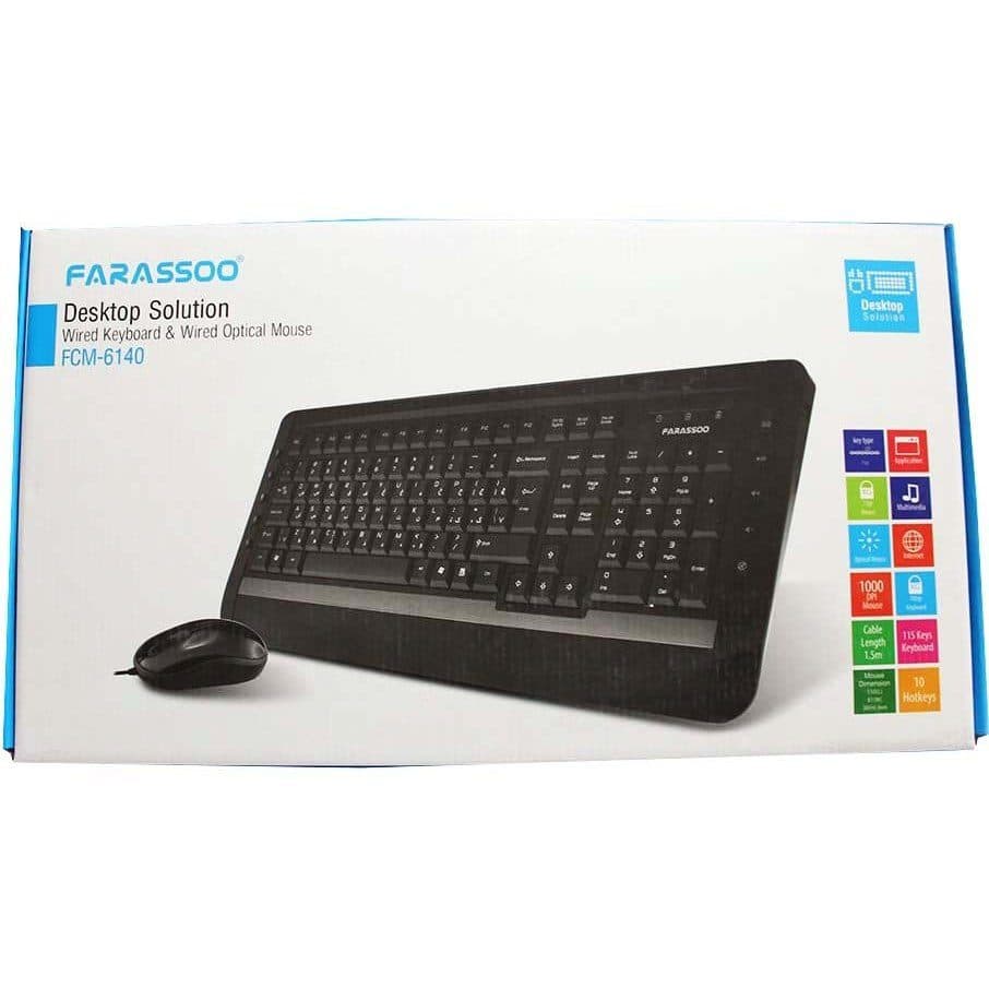کیبورد و ماوس باسیم فراسو مدل FCM-6140 ا FCM-6140 Wired Keyboard and Mouse کد 2074 — تصویر ۲