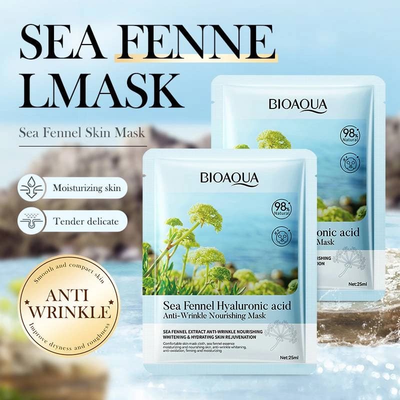 ماسک ورقه ای هیالورونیک اسید و رازیانه دریایی بیوآکوا BIOAQUA — تصویر ۸