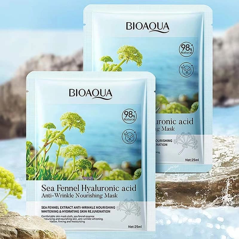 ماسک ورقه ای هیالورونیک اسید و رازیانه دریایی بیوآکوا BIOAQUA — تصویر ۶