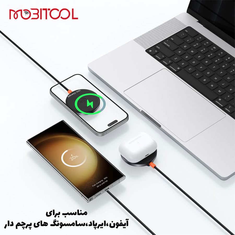 شارژر وایرلس مگ سیف 15 وات مک دودو MCDODO CH-2860 MagQ Qi2 15w Magnetic Wireless Charging — تصویر ۷