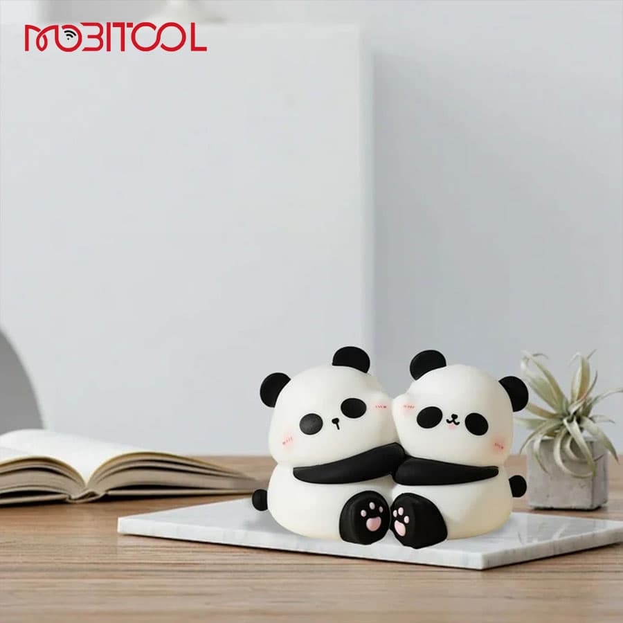 چراغ خواب سیلیکونی طرح پاندا دوقلو Panda Hug Silicone Night Light — تصویر ۶