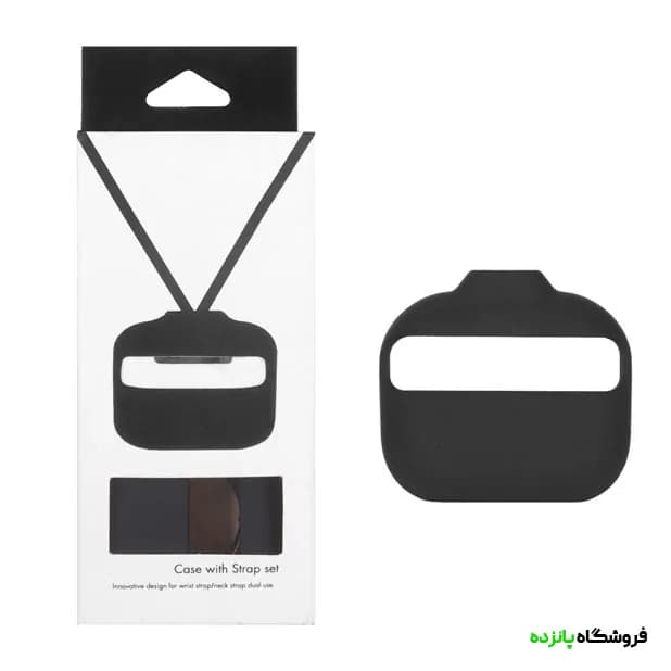 کاور ایرپاد سیلیکونی با ست بند گردنی و مچی Airpods 3 – مشکی