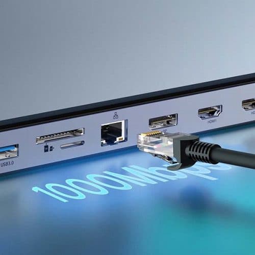 هاب تایپ سی 11 پورت باسئوس مدل WKSX030013 با 3 پورت USB 3.0 و پورت SD/TF و RJ45 و HDMI و VGA و Type-C و AUX — تصویر ۶