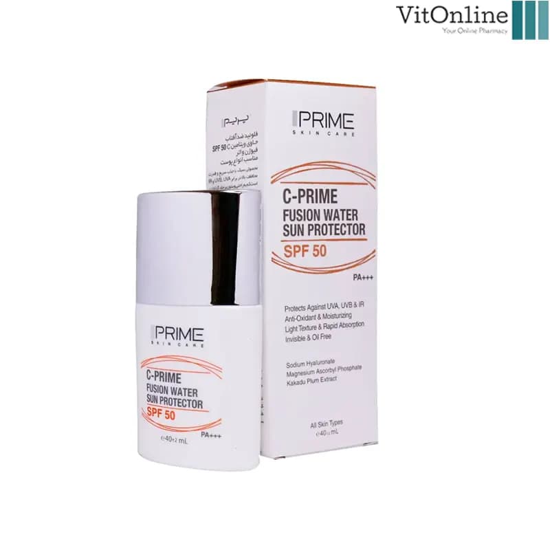 ضدآفتاب فیوژن واتر پرایم SPF 50 مناسب انواع پوست حجم ۴۰ میلی لیتر