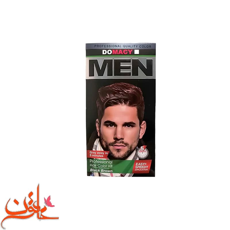 کیت رنگ مو مردانه دوماسی قهوه‌ای مشکی حجم 50 میلی لیتر